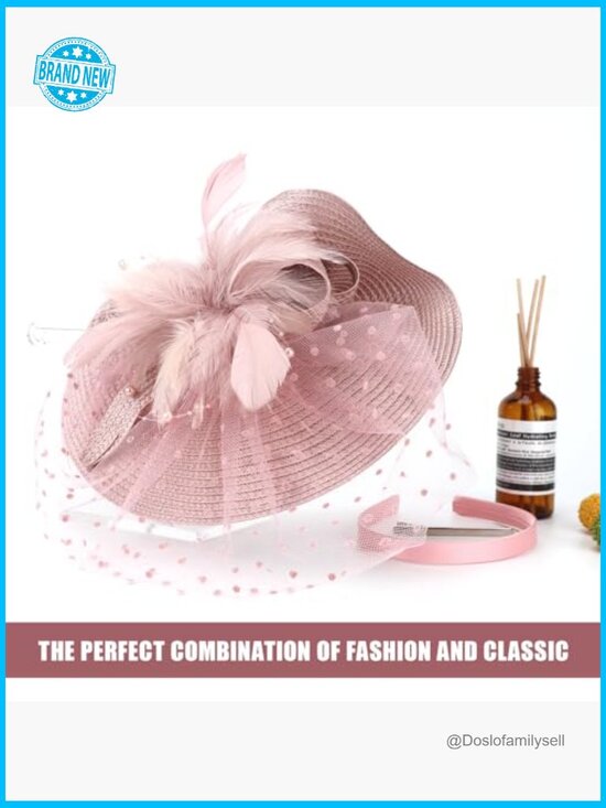 Vintage Pillbox Hat Fascinator Headband for Weddings Tea Parties Cocktail Events main image 4